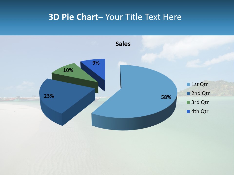 Blue Palm Sun PowerPoint Template