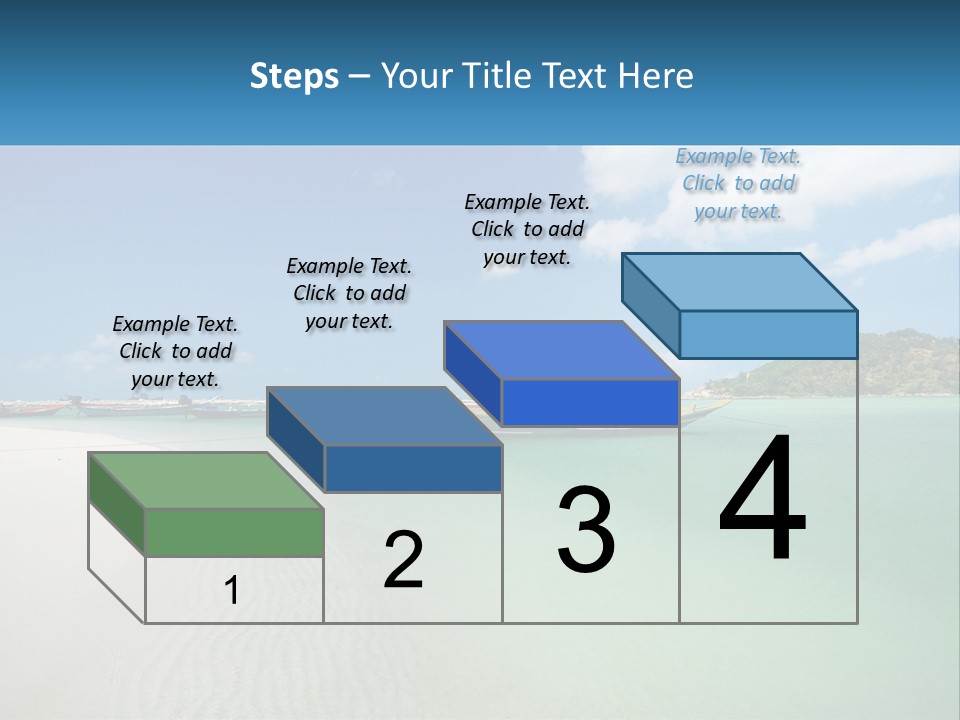 Blue Palm Sun PowerPoint Template