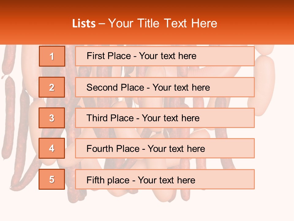 A Group Of Sausages Hanging From The Ceiling PowerPoint Template