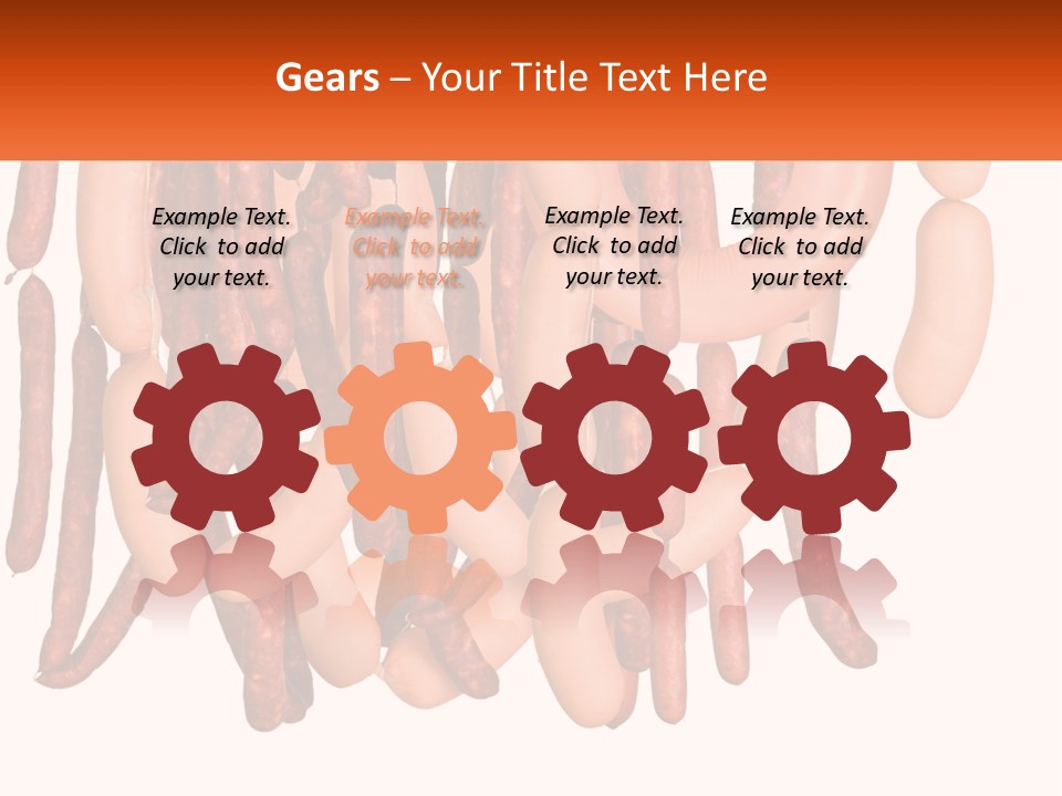 A Group Of Sausages Hanging From The Ceiling PowerPoint Template