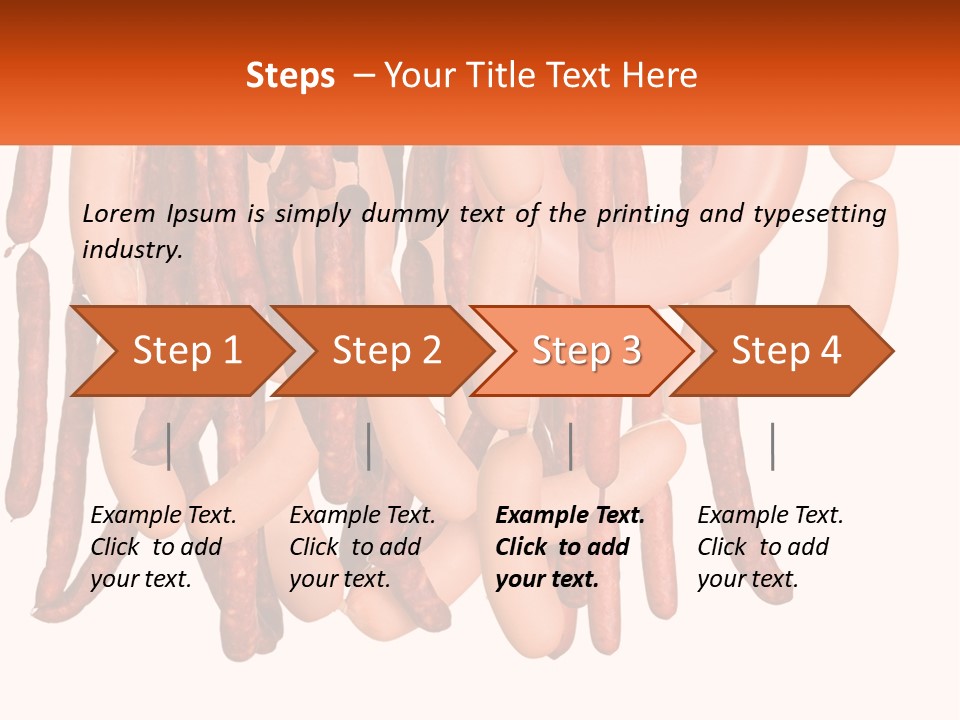 A Group Of Sausages Hanging From The Ceiling PowerPoint Template