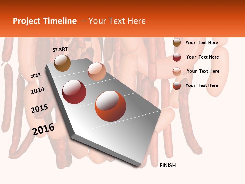 A Group Of Sausages Hanging From The Ceiling PowerPoint Template
