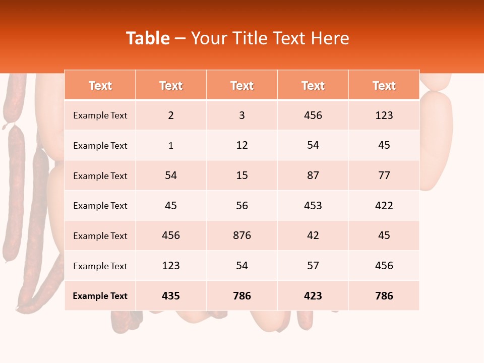A Group Of Sausages Hanging From The Ceiling PowerPoint Template