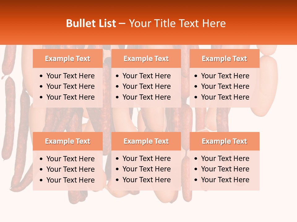 A Group Of Sausages Hanging From The Ceiling PowerPoint Template