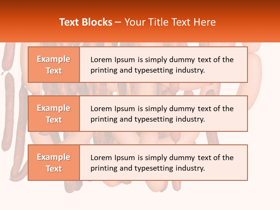 A Group Of Sausages Hanging From The Ceiling PowerPoint Template