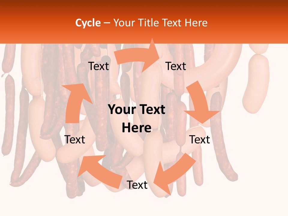A Group Of Sausages Hanging From The Ceiling PowerPoint Template