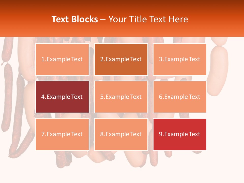 A Group Of Sausages Hanging From The Ceiling PowerPoint Template