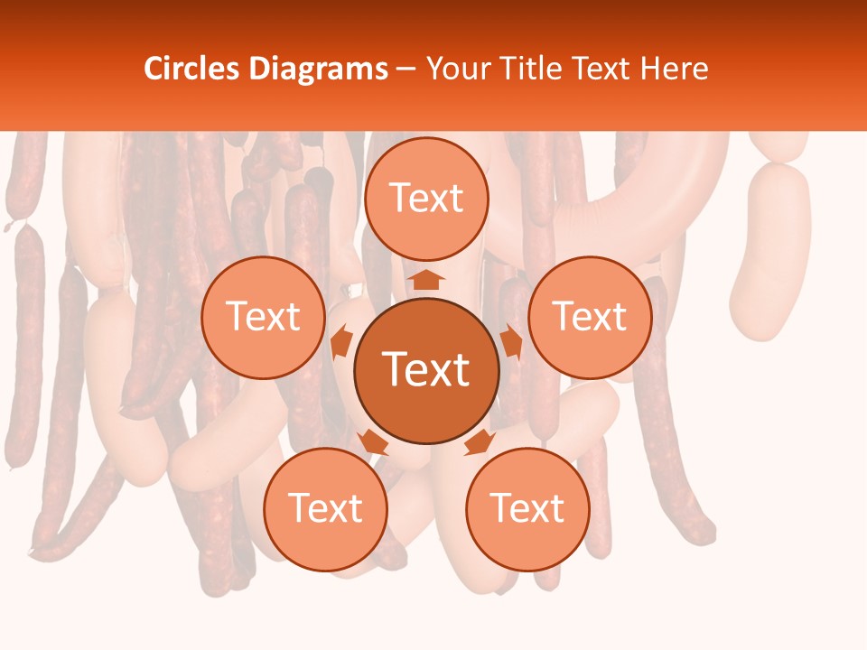A Group Of Sausages Hanging From The Ceiling PowerPoint Template