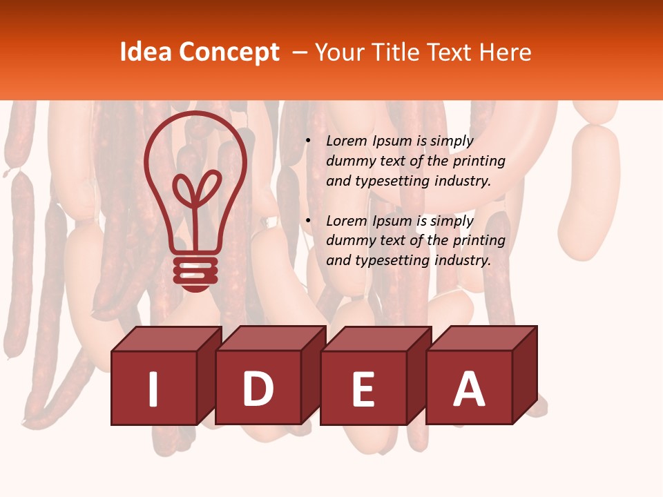 A Group Of Sausages Hanging From The Ceiling PowerPoint Template
