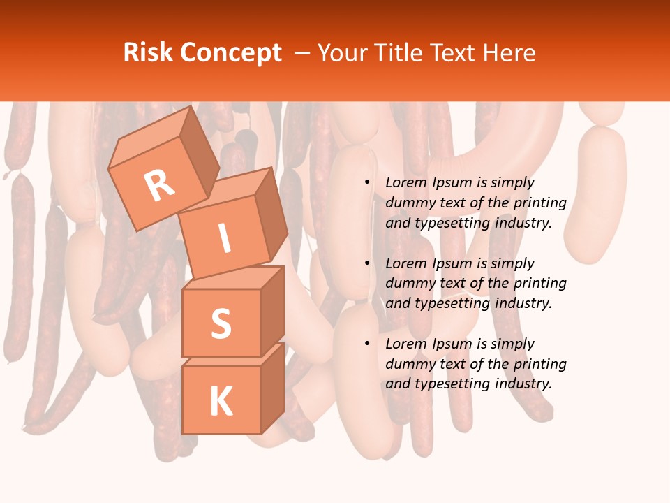 A Group Of Sausages Hanging From The Ceiling PowerPoint Template