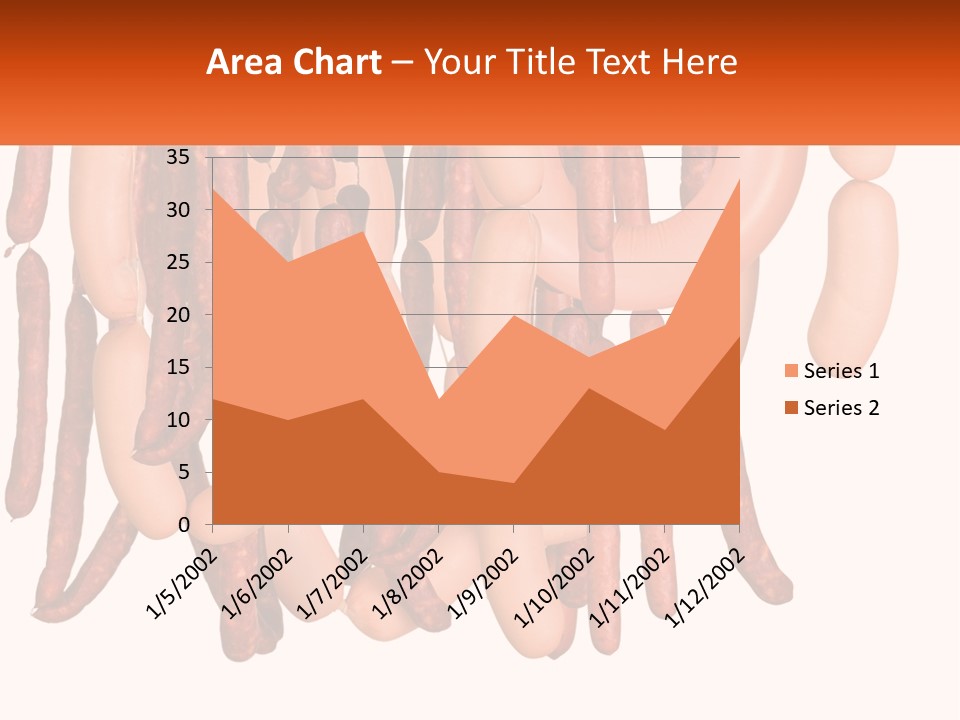 A Group Of Sausages Hanging From The Ceiling PowerPoint Template