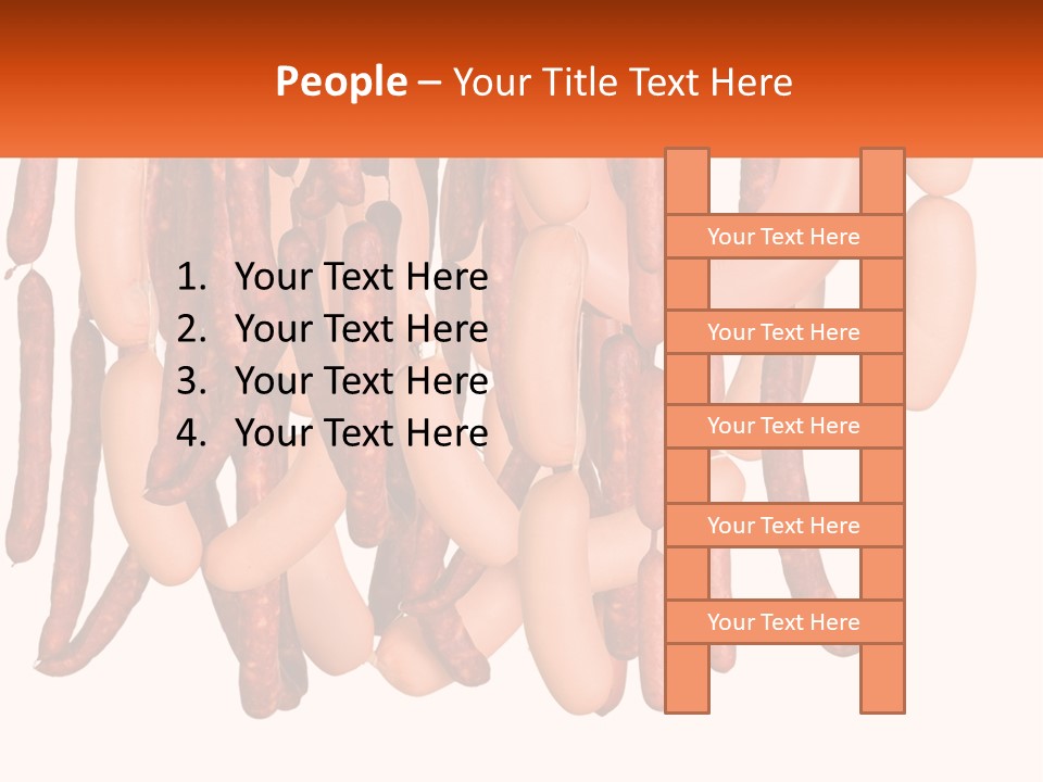 A Group Of Sausages Hanging From The Ceiling PowerPoint Template
