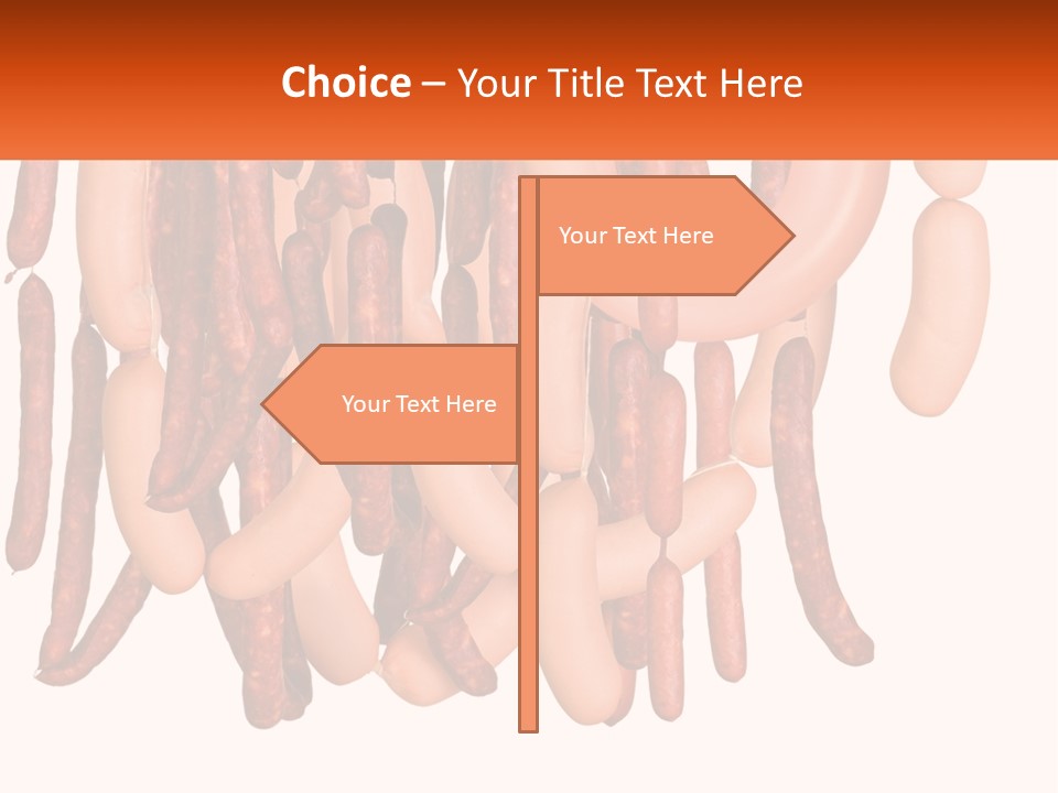 A Group Of Sausages Hanging From The Ceiling PowerPoint Template