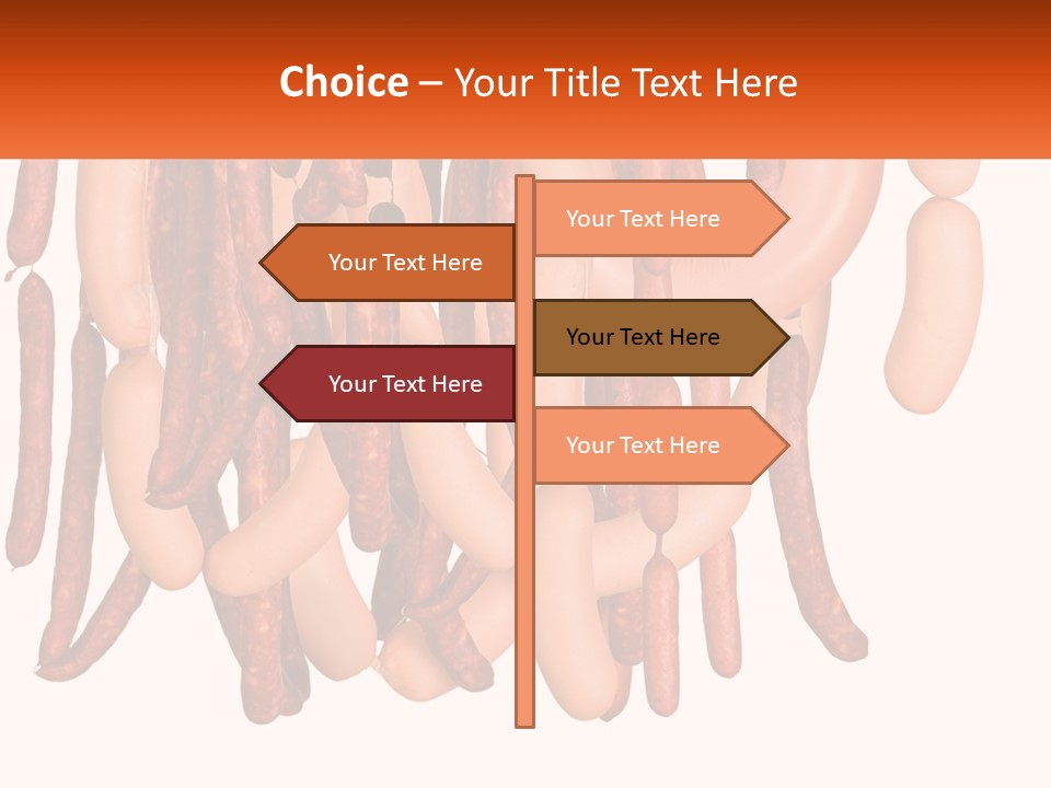 A Group Of Sausages Hanging From The Ceiling PowerPoint Template