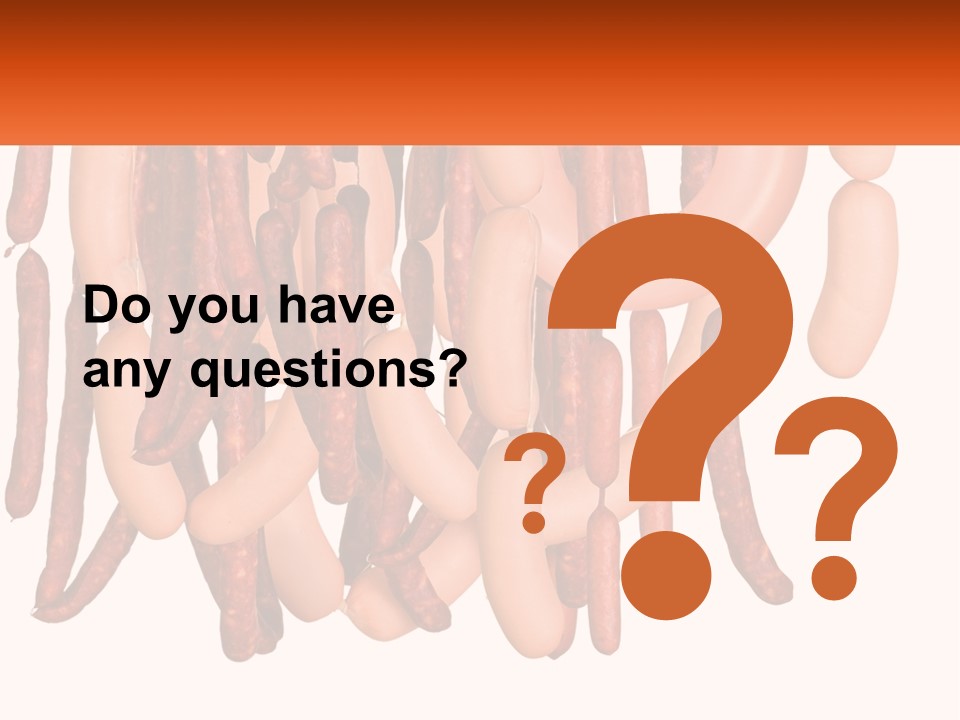 A Group Of Sausages Hanging From The Ceiling PowerPoint Template