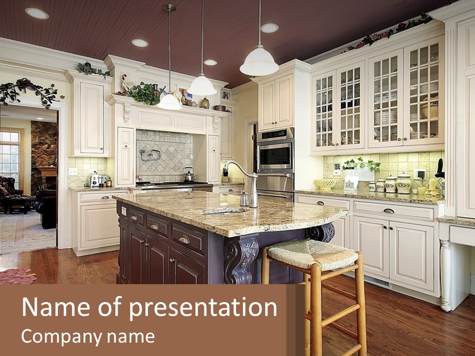 Real Kitchen Living PowerPoint Template