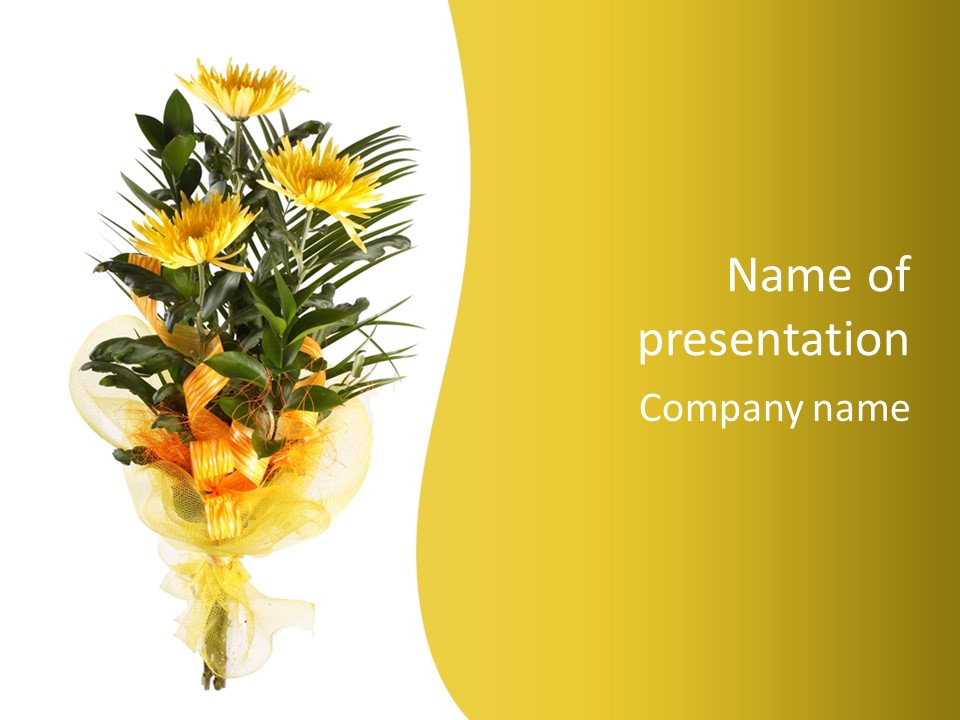 Blossom Chrysanthemum Leaves PowerPoint Template