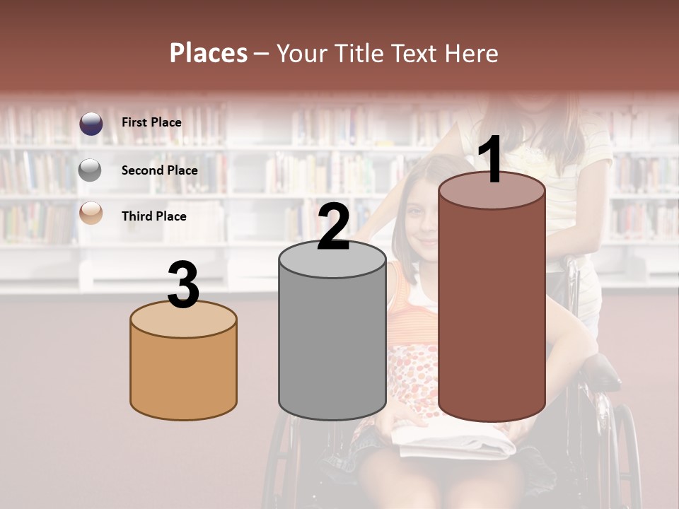 Friendship Attitude Wheelchair PowerPoint Template