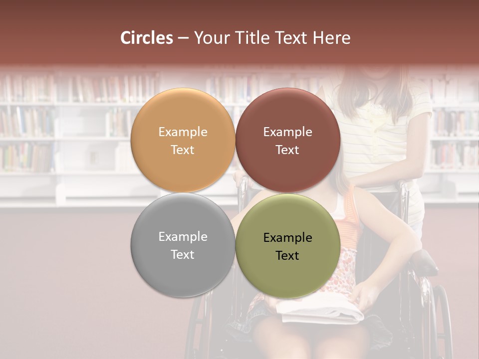 Friendship Attitude Wheelchair PowerPoint Template