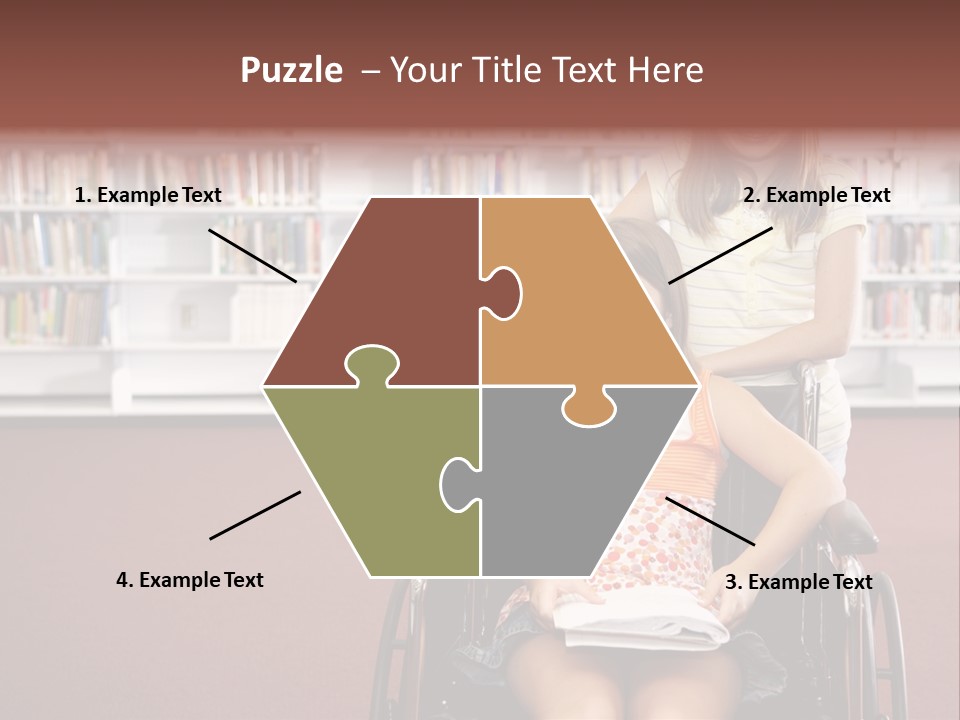 Friendship Attitude Wheelchair PowerPoint Template