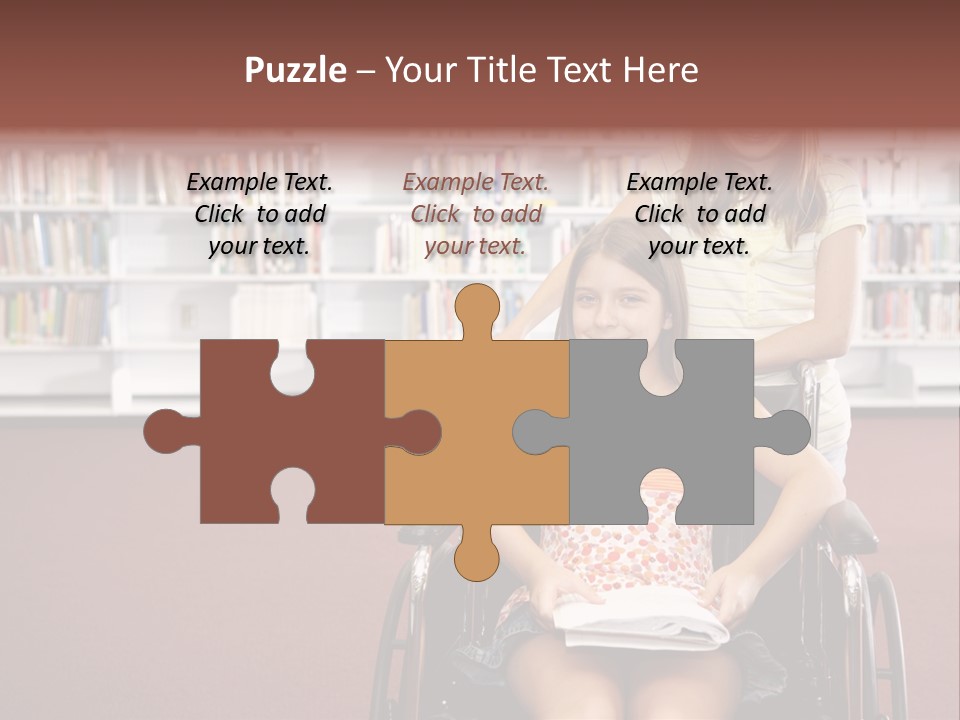 Friendship Attitude Wheelchair PowerPoint Template