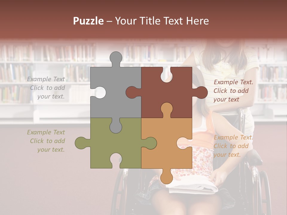 Friendship Attitude Wheelchair PowerPoint Template