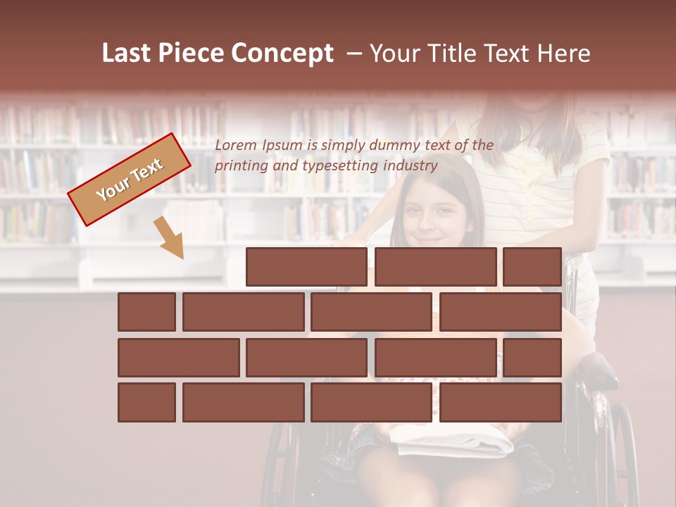 Friendship Attitude Wheelchair PowerPoint Template