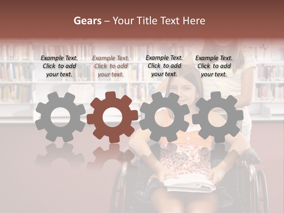 Friendship Attitude Wheelchair PowerPoint Template