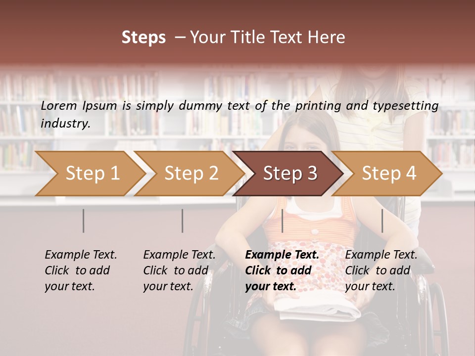 Friendship Attitude Wheelchair PowerPoint Template