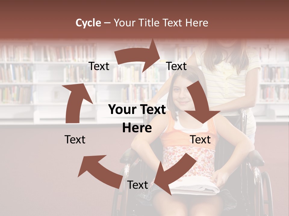 Friendship Attitude Wheelchair PowerPoint Template