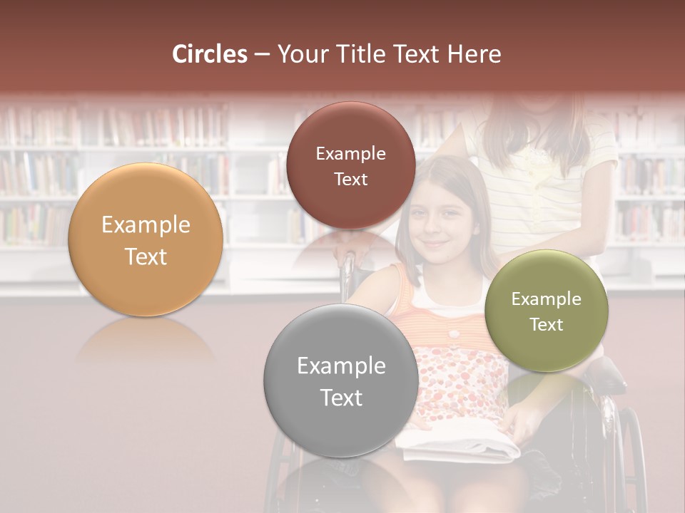 Friendship Attitude Wheelchair PowerPoint Template