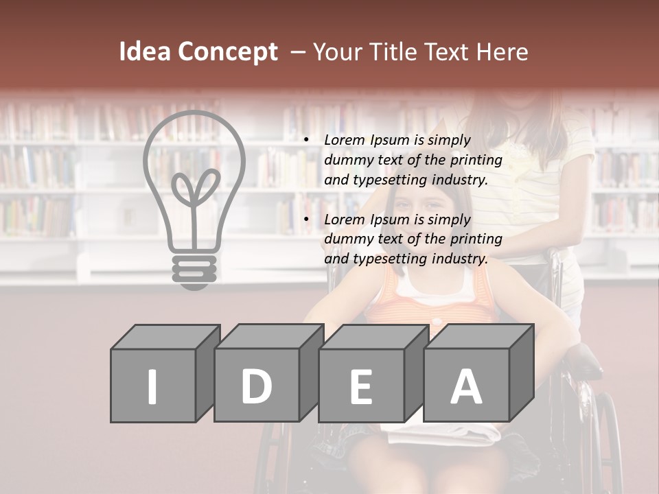 Friendship Attitude Wheelchair PowerPoint Template