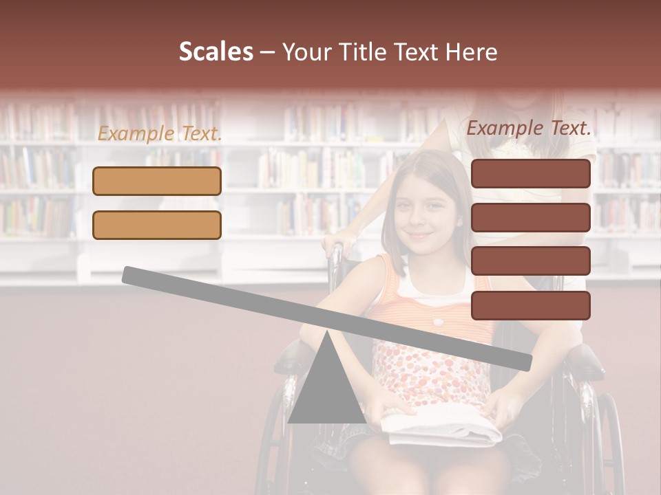 Friendship Attitude Wheelchair PowerPoint Template