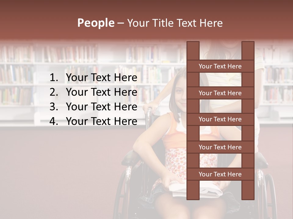 Friendship Attitude Wheelchair PowerPoint Template