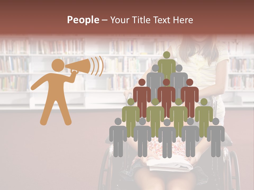 Friendship Attitude Wheelchair PowerPoint Template