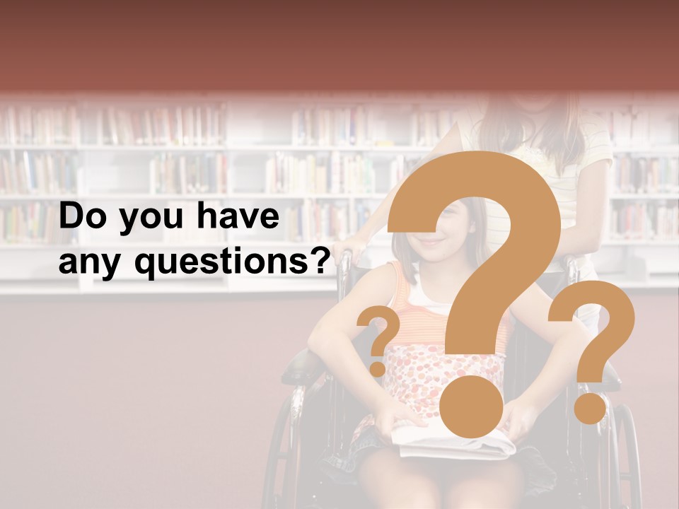 Friendship Attitude Wheelchair PowerPoint Template