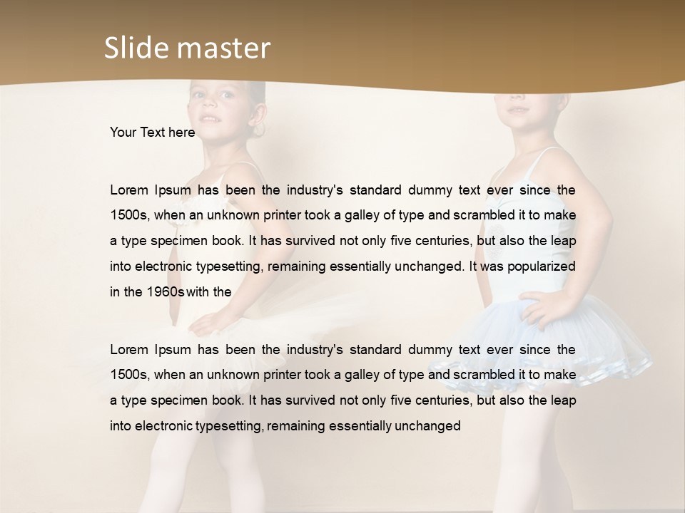 Netting Caucasian Ballerina PowerPoint Template