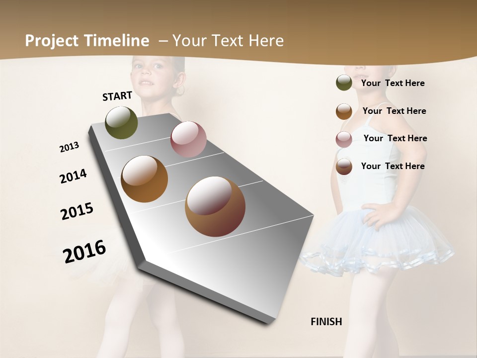 Netting Caucasian Ballerina PowerPoint Template