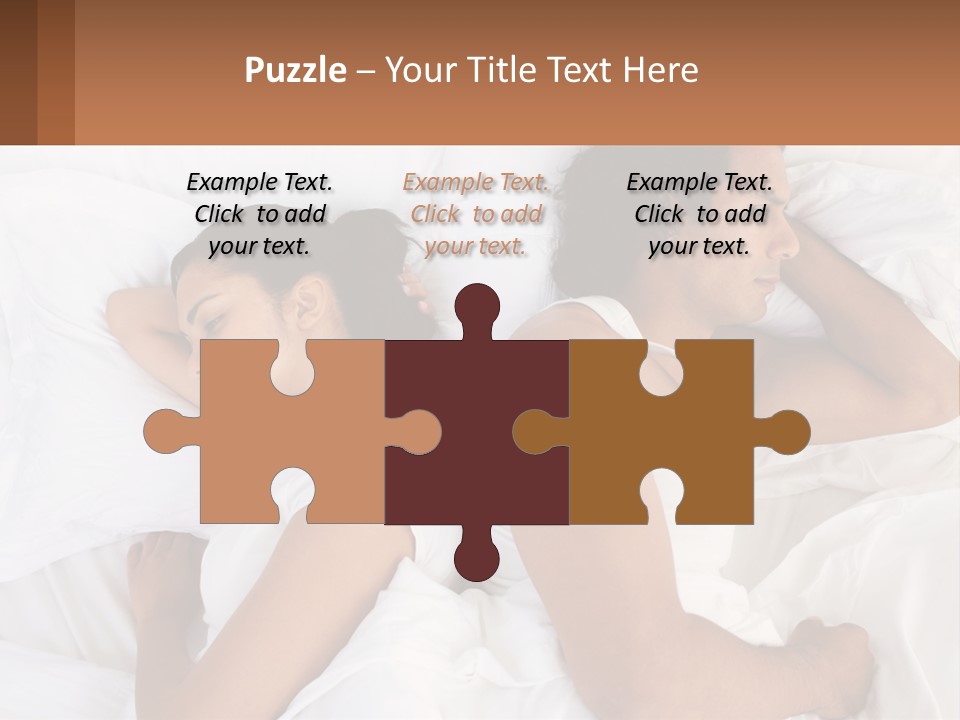 A Man And A Woman Sleeping In Bed Together PowerPoint Template