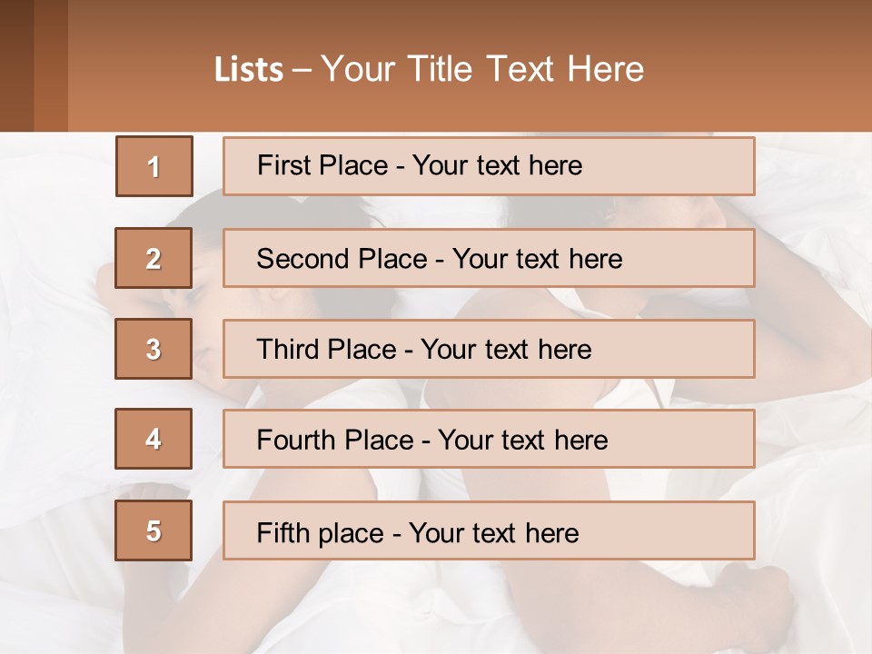 A Man And A Woman Sleeping In Bed Together PowerPoint Template