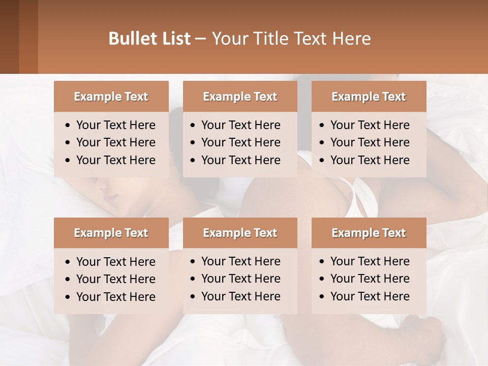 A Man And A Woman Sleeping In Bed Together PowerPoint Template