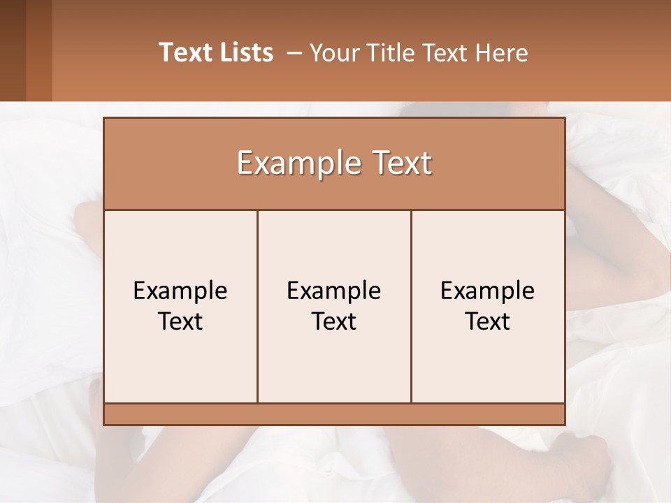 A Man And A Woman Sleeping In Bed Together PowerPoint Template