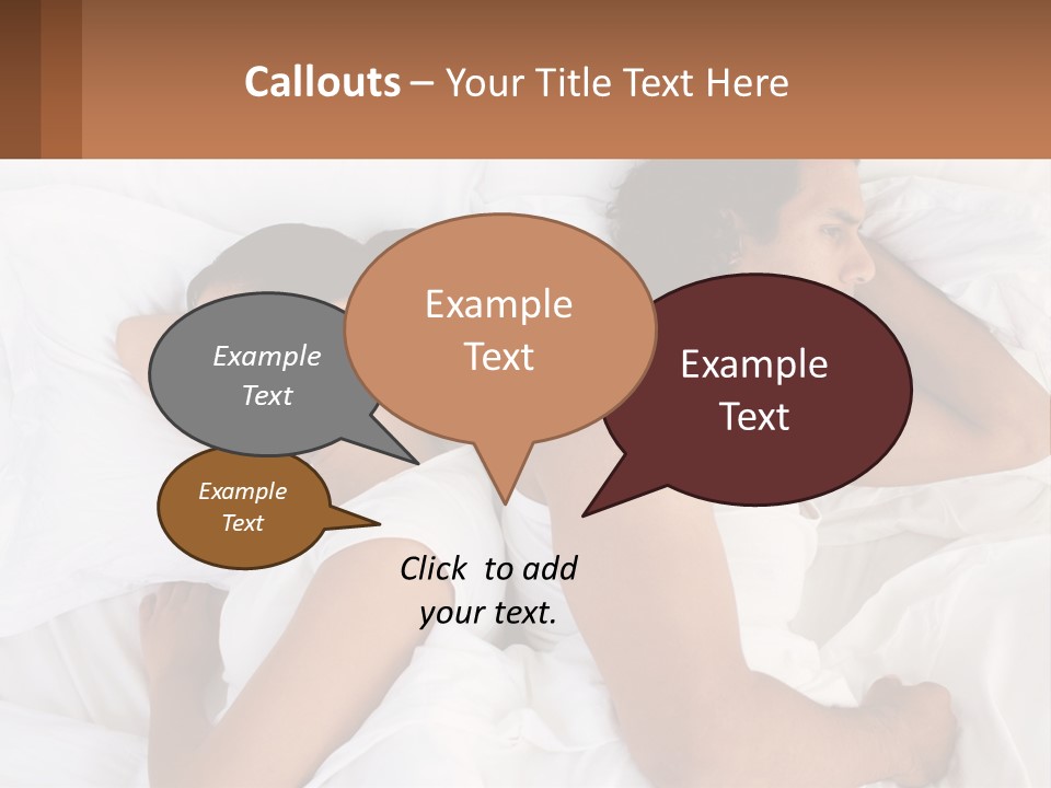 A Man And A Woman Sleeping In Bed Together PowerPoint Template