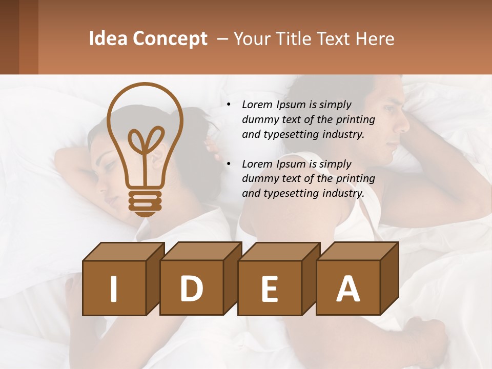 A Man And A Woman Sleeping In Bed Together PowerPoint Template