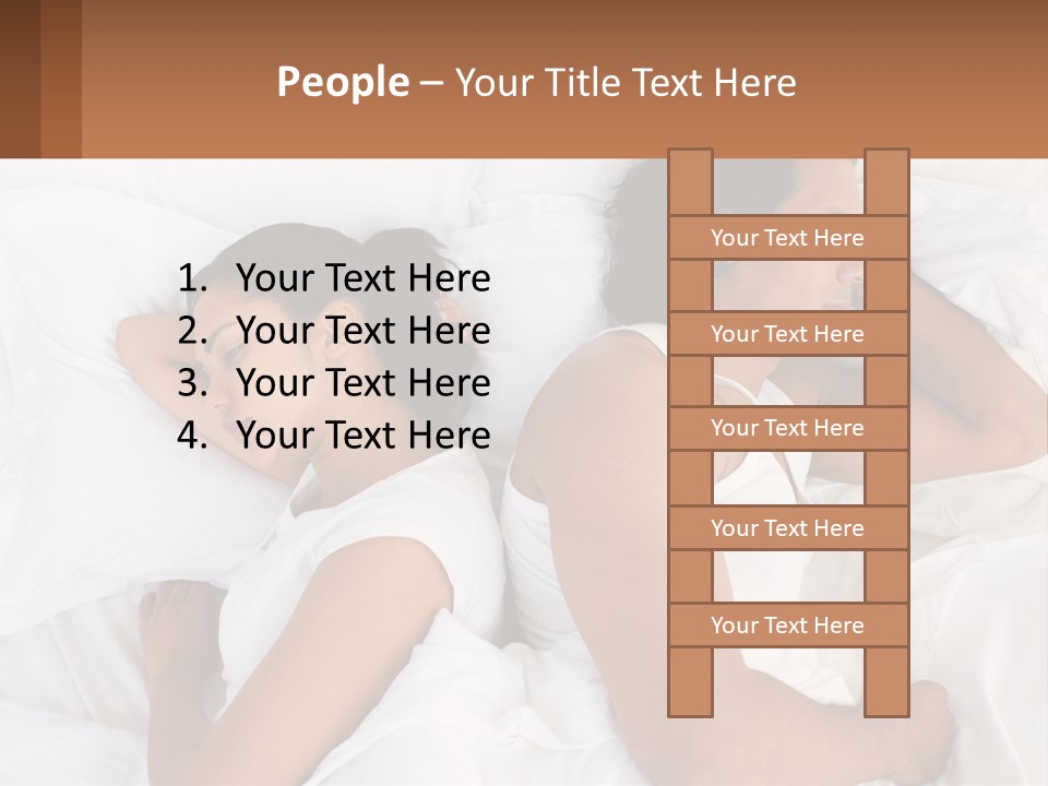 A Man And A Woman Sleeping In Bed Together PowerPoint Template