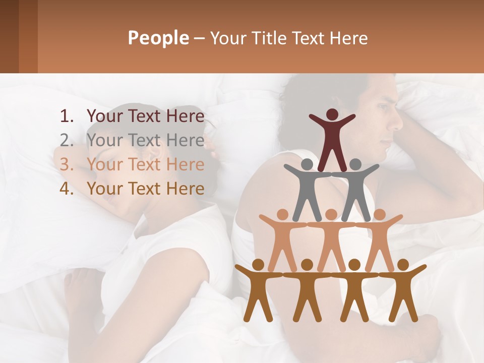 A Man And A Woman Sleeping In Bed Together PowerPoint Template