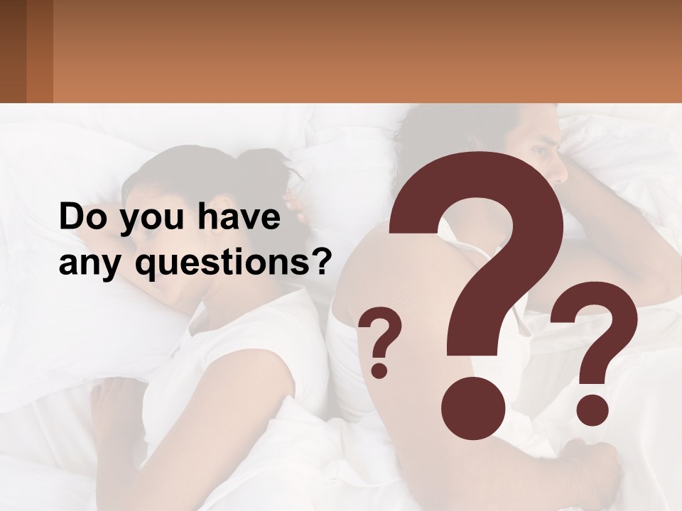 A Man And A Woman Sleeping In Bed Together PowerPoint Template