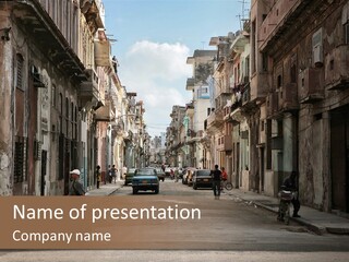 City Life Walking PowerPoint Template