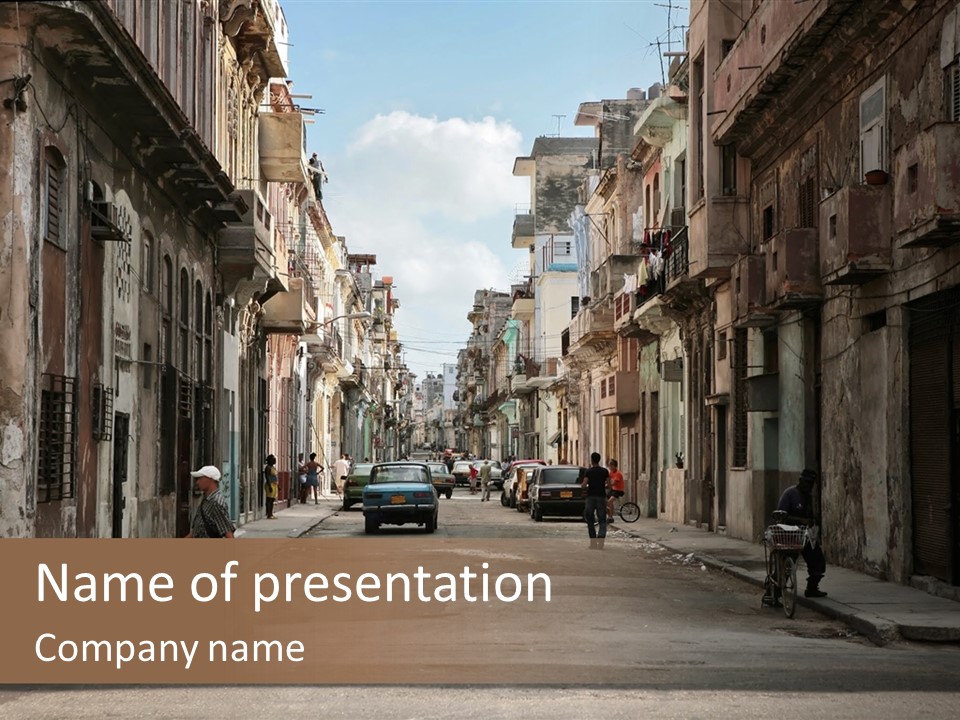 City Life Walking PowerPoint Template