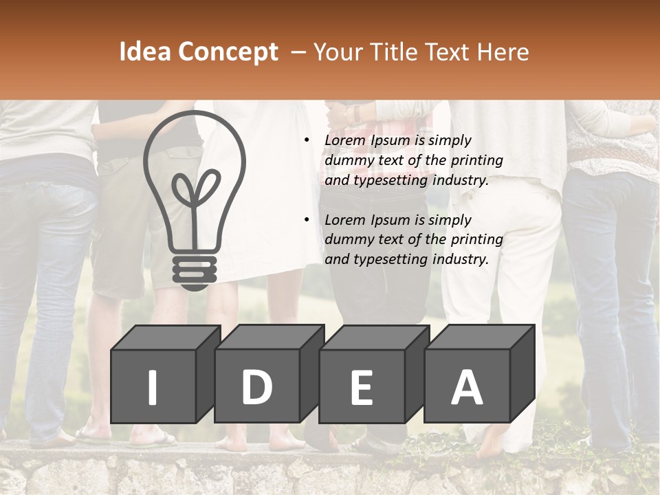 Affection Caucasian Skirt PowerPoint Template